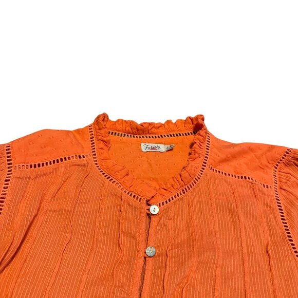 Faherty Willa Button-Down Shirt Top Blouse Long Sleeve Flowy 100% Cotton Small - Picture 3 of 12